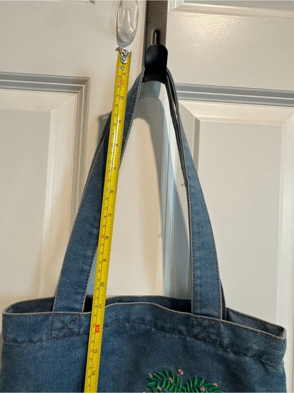 Blue Embroidered Canvas Tote Bag - Beautiful Times